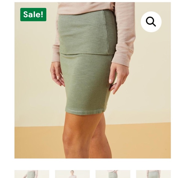 NWOT MONROW FOLD OVER KNIT MINI SKIRT GREEN SMALL - Picture 5 of 10